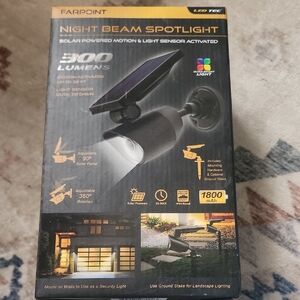 Night Beam Spotlight Solar Motion Sensor Light in Black